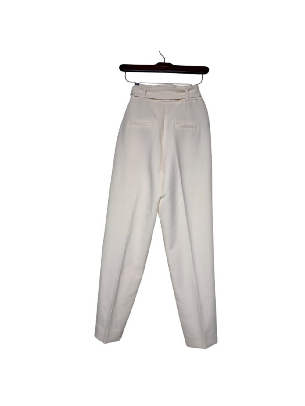 MNG Hight Waisted Belted Boyfriend Pants Ivory Sz 2 - Picture 5 of 5